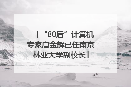 “80后”计算机专家唐金辉已任南京林业大学副校长